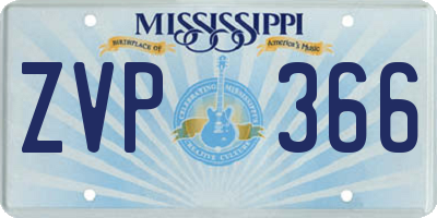 MS license plate ZVP366