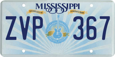 MS license plate ZVP367