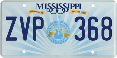 MS license plate ZVP368