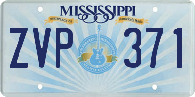 MS license plate ZVP371