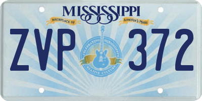 MS license plate ZVP372