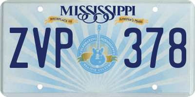 MS license plate ZVP378