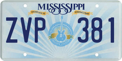 MS license plate ZVP381