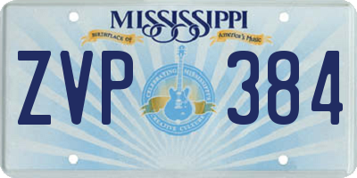MS license plate ZVP384