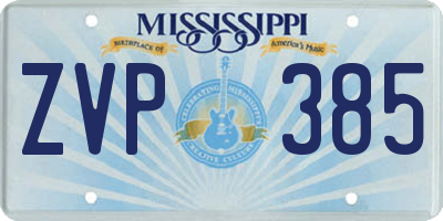 MS license plate ZVP385