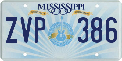MS license plate ZVP386