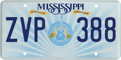 MS license plate ZVP388