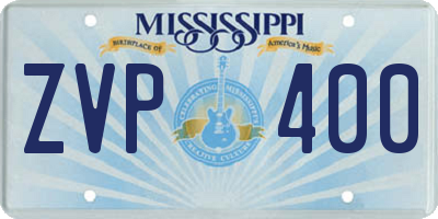 MS license plate ZVP400