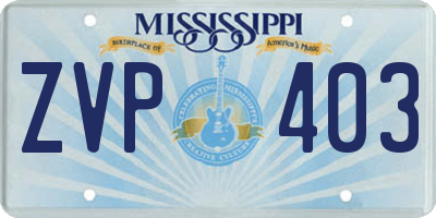 MS license plate ZVP403