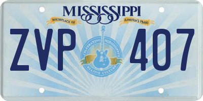 MS license plate ZVP407