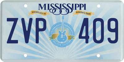 MS license plate ZVP409