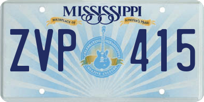 MS license plate ZVP415
