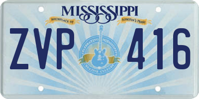 MS license plate ZVP416