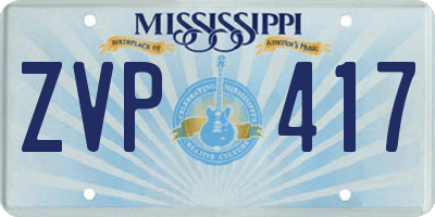 MS license plate ZVP417
