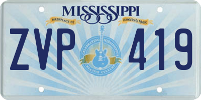 MS license plate ZVP419