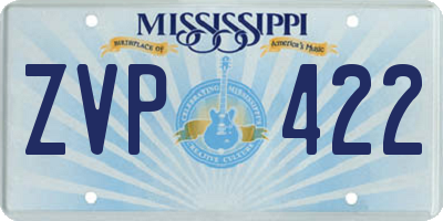 MS license plate ZVP422
