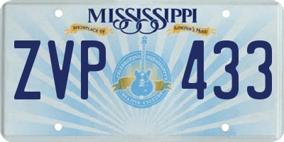 MS license plate ZVP433