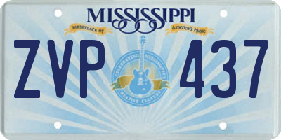 MS license plate ZVP437