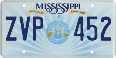 MS license plate ZVP452