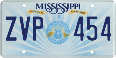 MS license plate ZVP454