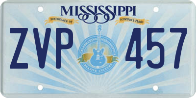 MS license plate ZVP457