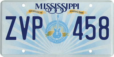MS license plate ZVP458