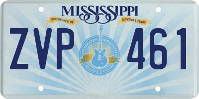 MS license plate ZVP461