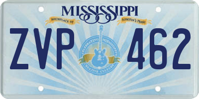 MS license plate ZVP462