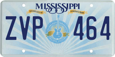 MS license plate ZVP464