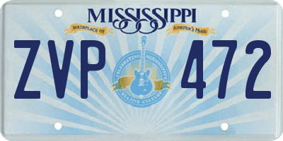MS license plate ZVP472