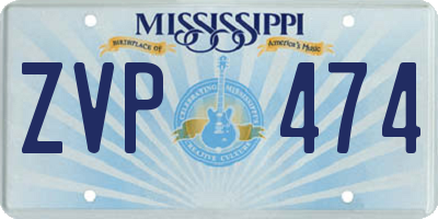 MS license plate ZVP474