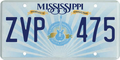 MS license plate ZVP475
