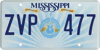 MS license plate ZVP477