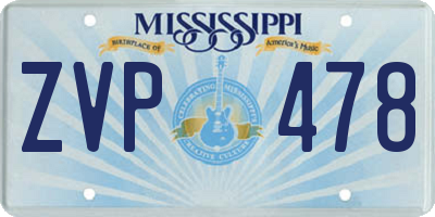 MS license plate ZVP478