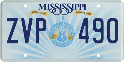 MS license plate ZVP490