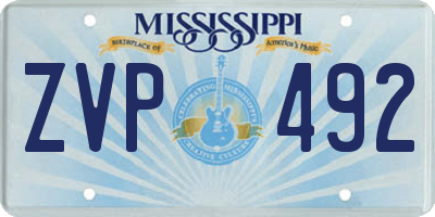 MS license plate ZVP492