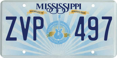 MS license plate ZVP497