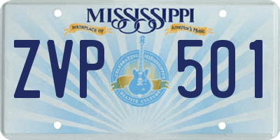 MS license plate ZVP501