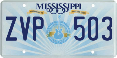 MS license plate ZVP503