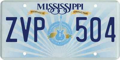 MS license plate ZVP504