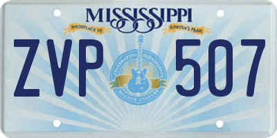 MS license plate ZVP507