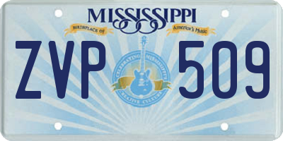 MS license plate ZVP509