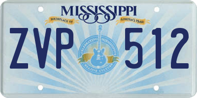 MS license plate ZVP512