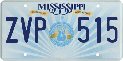 MS license plate ZVP515