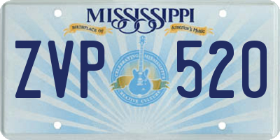 MS license plate ZVP520