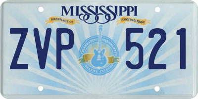 MS license plate ZVP521