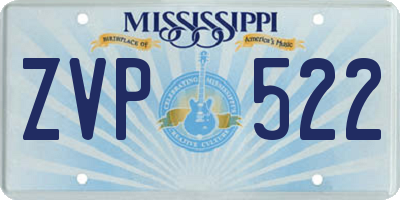 MS license plate ZVP522