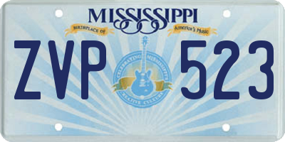 MS license plate ZVP523