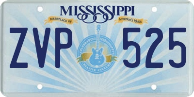 MS license plate ZVP525