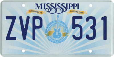 MS license plate ZVP531